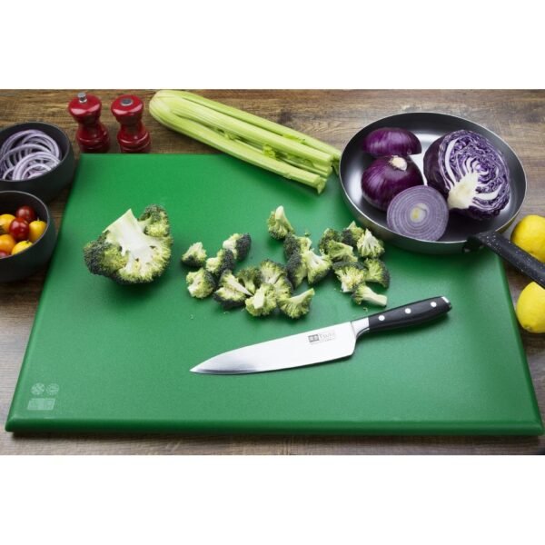 Hygiplas Thick High Density Green Chopping Board Large 600x450x25mm - view 2