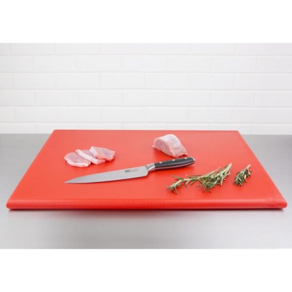 Hygiplas Thick High Density Red Chopping Board Large 600x450x25mm - view 2