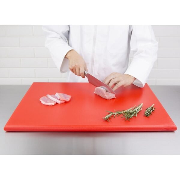 Hygiplas Thick High Density Red Chopping Board Large 600x450x25mm - view 3