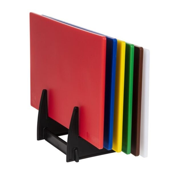 Hygiplas Low Density 6-Piece Chopping Board Set with Rack 450x300x10mm - view 2