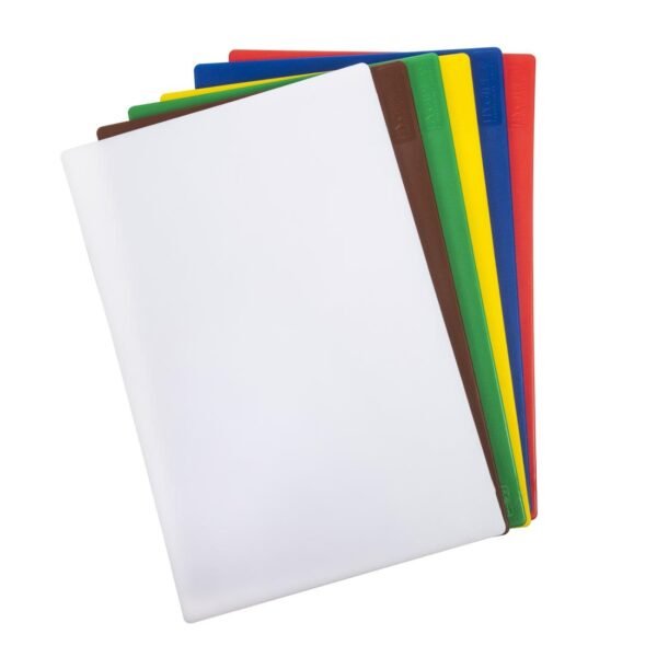 Hygiplas Low Density 6-Piece Chopping Board Set with Rack 450x300x10mm - view 4