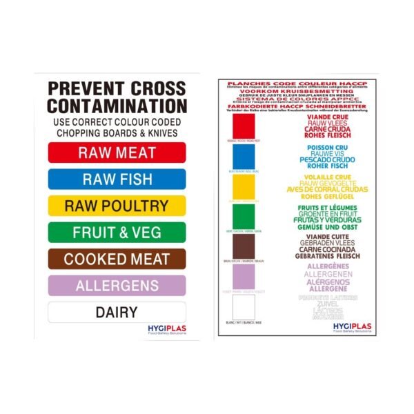 Hygiplas Low Density 6-Piece Chopping Board Set with Rack 450x300x10mm - view 5