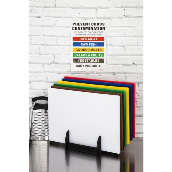 Hygiplas Low Density 6-Piece Chopping Board Set with Rack 450x300x10mm - view 8