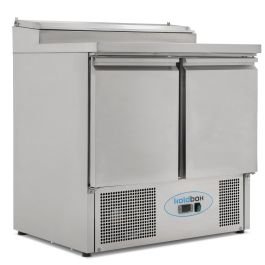240L Double Door Prep Counter With Raised Collar