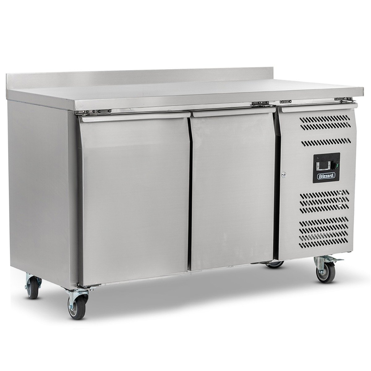 Double Hinged Door Counter Refrigerator With Upstand