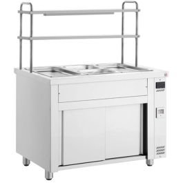 1400mm Bain Marie With Ambient Cupboard & Double Gantry