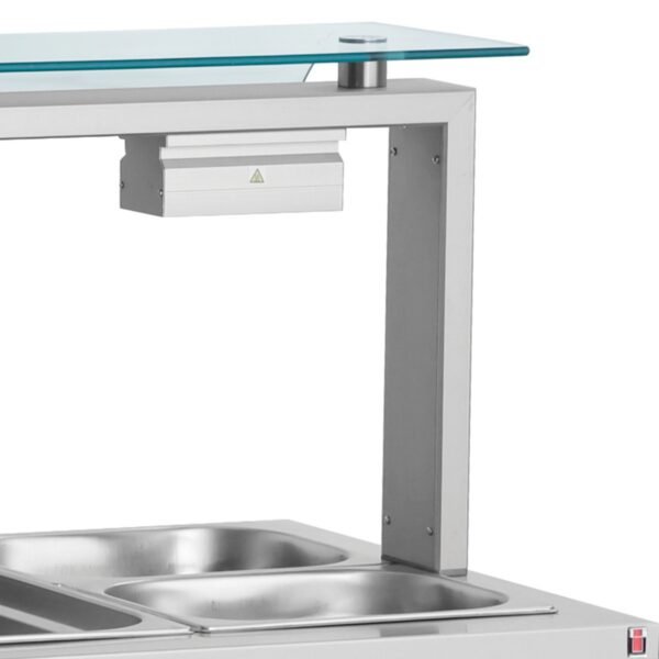 Counter Top Bain Marie With Sneeze Guard 4x GN1/1 - view 4