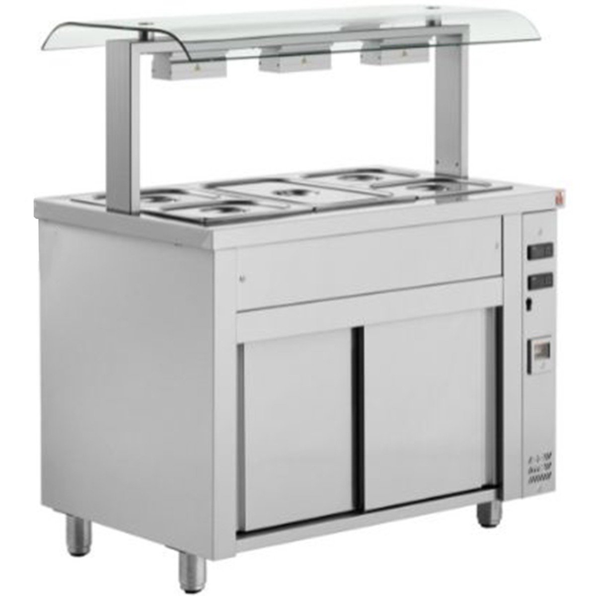 Bain Marie With Double Sneeze Guard 3 x GN1/1