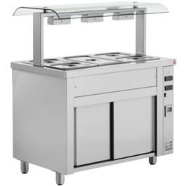 Bain Marie With Double Sneeze Guard 3 x GN1/1