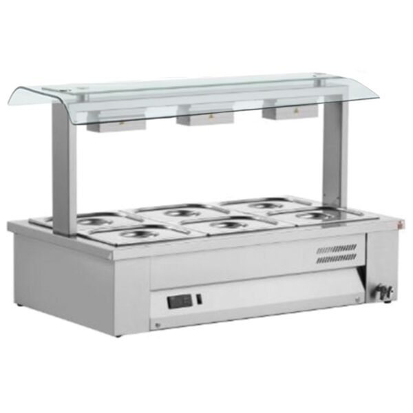 Counter Top Bain Marie with Double Sneeze Guard