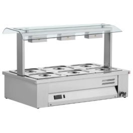 Counter Top Bain Marie with Double Sneeze Guard
