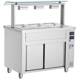 Inomak Bain Marie With Sneeze Guard 3x GN1/1