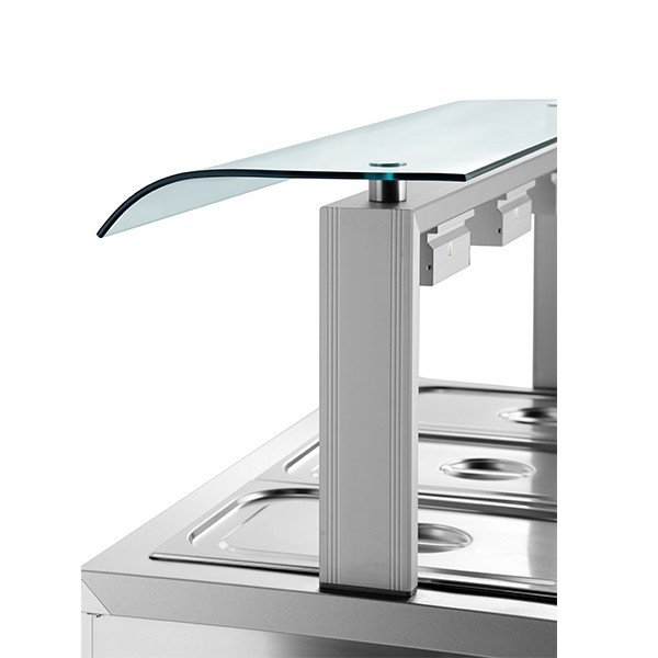 Inomak Bain Marie With Sneeze Guard 3x GN1/1 - view 2