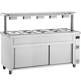 Bain marie with sneeze guard 5x GN1/1