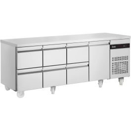 583L Six Drawer Single Door Counter Refrigerator
