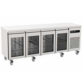 Inomak 583L Four Glass Door Gastronorm Counter Refrigerator