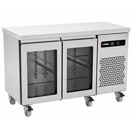 Inomak 274L Double Glass Door Gastronorm Counter Refrigerator