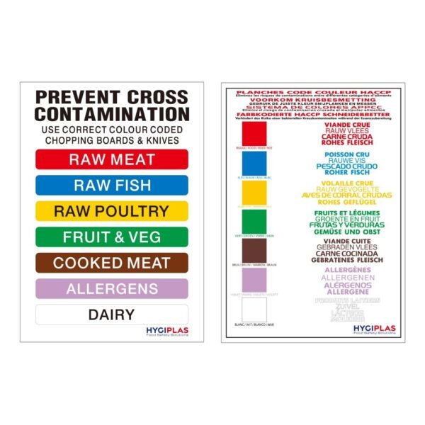 Hygiplas High Density 6-Piece Chopping Board with Rack 600x450x24mm - view 2