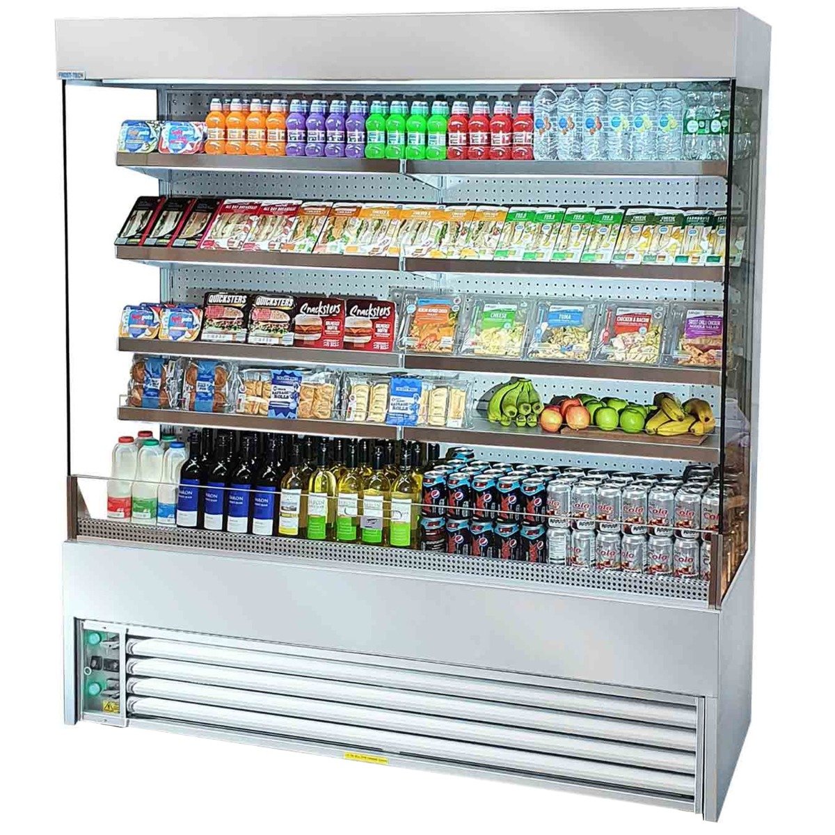 Frost-Tech 1.8m Slim Tiered Display Stainless Steel