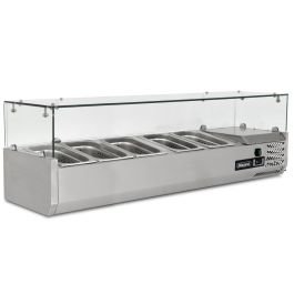 1.2m Glass Canopy 1/4 Gastronorm Prep Top