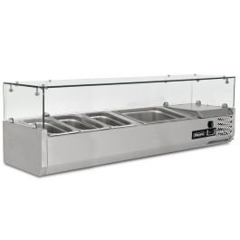 1.2m Glass Canopy 1/3 Gastronorm Prep Top