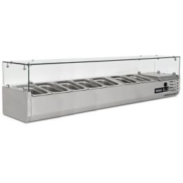 1.5m Glass Canopy 1/4 Gastronorm Prep Top