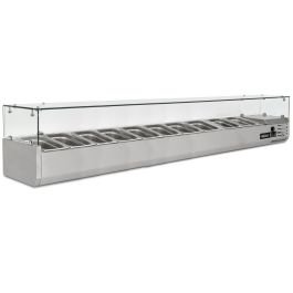 2m Glass Canopy 1/4 Gastronorm Prep Top