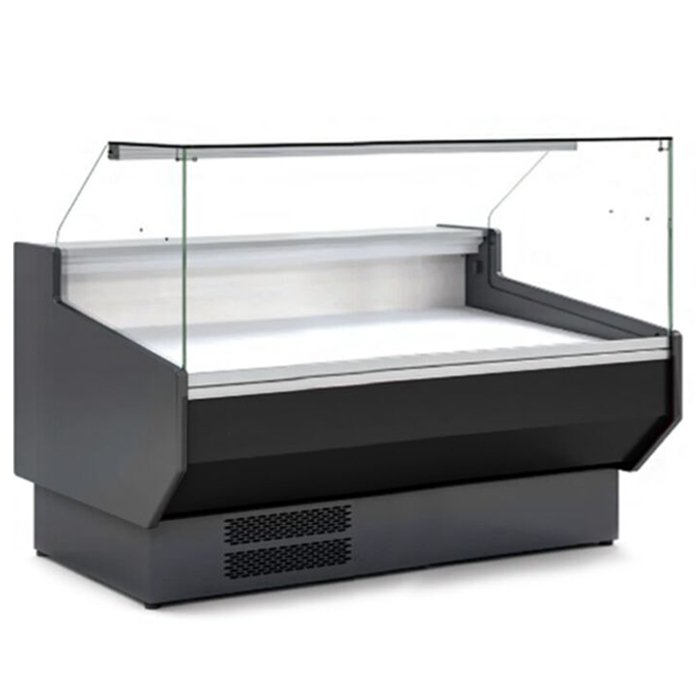 Blizzard 1.3m Flat Glass Serve Over Counter Black