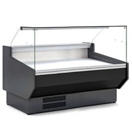 Blizzard 1.3m Flat Glass Serve Over Counter Black