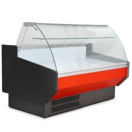 Blizzard 1.5m Curved Glass Serve Over Counter Red