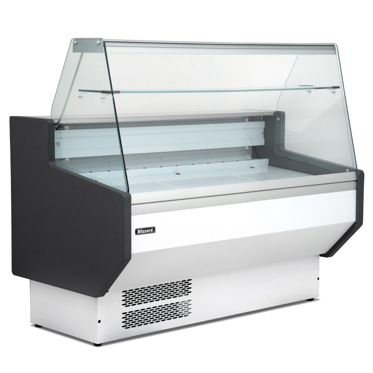 Blizzard 1.3m Flat Glass White Serve Over Counter