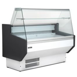 Blizzard 1.3m Flat Glass White Serve Over Counter