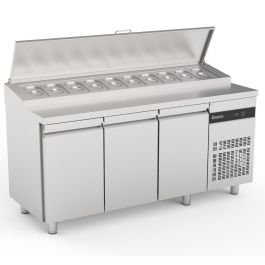 Triple Door Prep Counter With Raised Collar