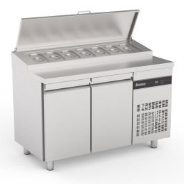 Double Door Prep Counter With Raised Collar