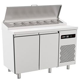 Double Hinged Door Gastronorm Prep Counter With Raised Collar