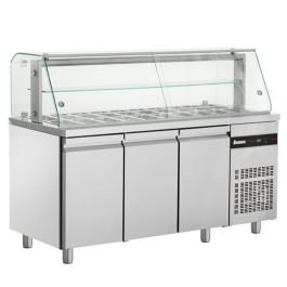 Inomak Triple Hinged Door Saladette With Display Case